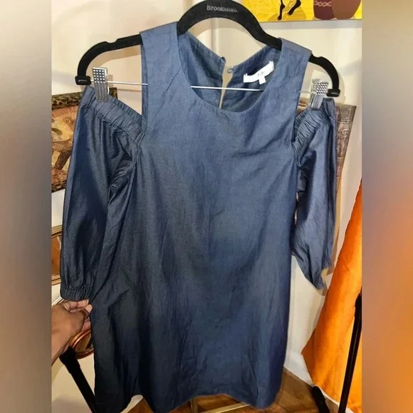 Tibi Cold Shoulder Mini Dress size 2 - Picture 3 of 6